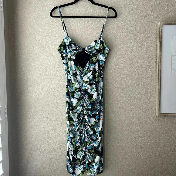 Black Halo Blossom Bash Keyhole Mini Dress New NWT Size 14 - Picture 2 of 9